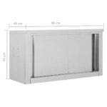 Armoire de cuisine avec portes coulissantes 90x40x50 cm Inox – Image 8