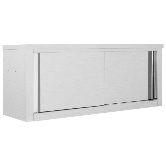 Armoire de cuisine avec portes coulissantes 120x40x50 cm Inox – Image 1