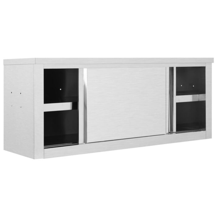 Armoire de cuisine avec portes coulissantes 120x40x50 cm Inox – Image 4