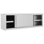 Armoire de cuisine avec portes coulissantes 150x40x50 cm Inox – Image 3