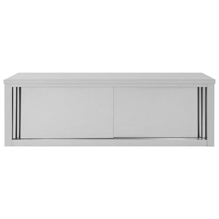 Armoire de cuisine avec portes coulissantes 150x40x50 cm Inox – Image 5