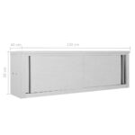 Armoire de cuisine avec portes coulissantes 150x40x50 cm Inox – Image 8