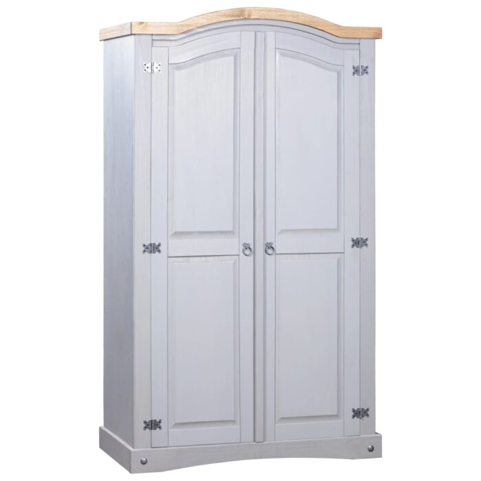 Garde-robe avec 2 portes Gamme Corona pin mexicain Gris – Image 1