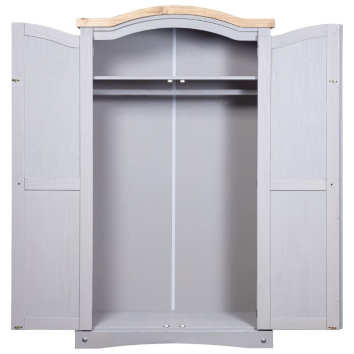 Garde-robe avec 2 portes Gamme Corona pin mexicain Gris – Image 2