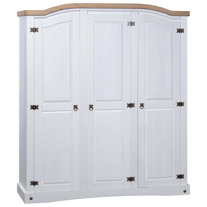 Garde-robe avec 3 portes Gamme Corona pin mexicain Blanc – Image 1
