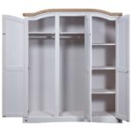 Garde-robe avec 3 portes Gamme Corona pin mexicain Blanc – Image 2
