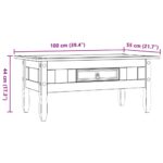 Table basse Pin mexicain Gamme Corona Gris 100x55x44 cm – Image 7