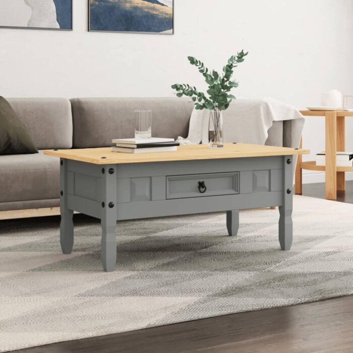 Table basse Pin mexicain Gamme Corona Gris 100x55x44 cm – Image 1