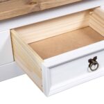 Table basse Pin mexicain Gamme Corona Blanc 100x55x44 cm – Image 3