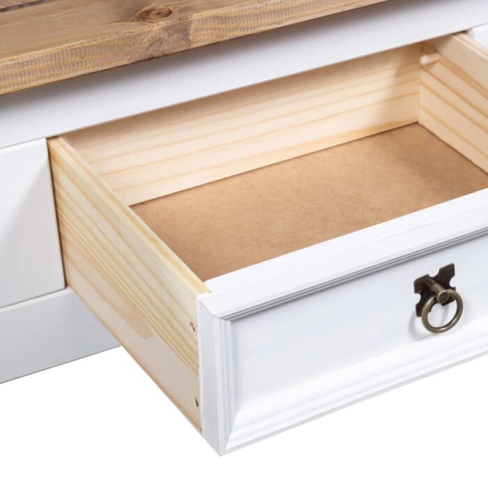 Table basse Pin mexicain Gamme Corona Blanc 100x55x44 cm – Image 3