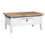 Table basse Pin mexicain Gamme Corona Blanc 100x55x44 cm – Image 5