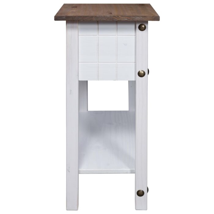 Table console Gamme Corona Pin mexicain Blanc 90x34,5x73 cm – Image 2