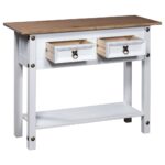 Table console Gamme Corona Pin mexicain Blanc 90x34,5x73 cm – Image 3