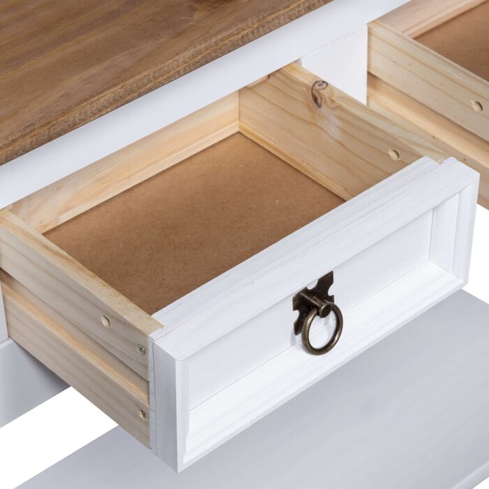 Table console Gamme Corona Pin mexicain Blanc 90x34,5x73 cm – Image 5