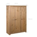 Garde-robe à 3 portes 118x50x171,5 cm Pin Assortiment Panama – Image 6
