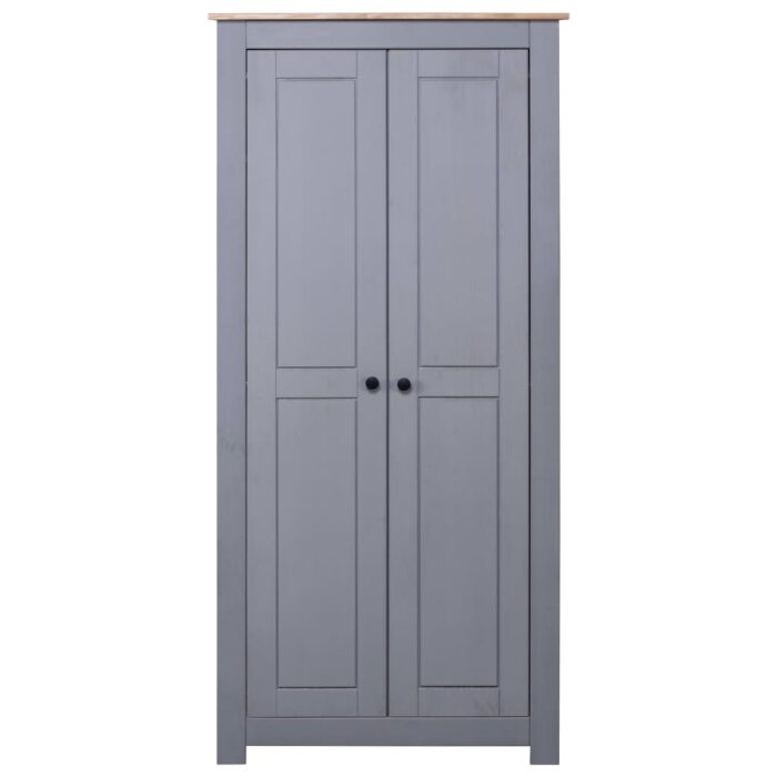 Garde-robe Gris 80x50x171,5 cm Pin massif Assortiment Panama – Image 3