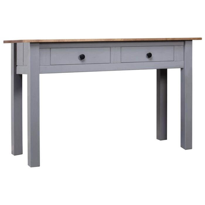 Table console Gris 110x40x72 cm Pin solide Gamme Panama – Image 1