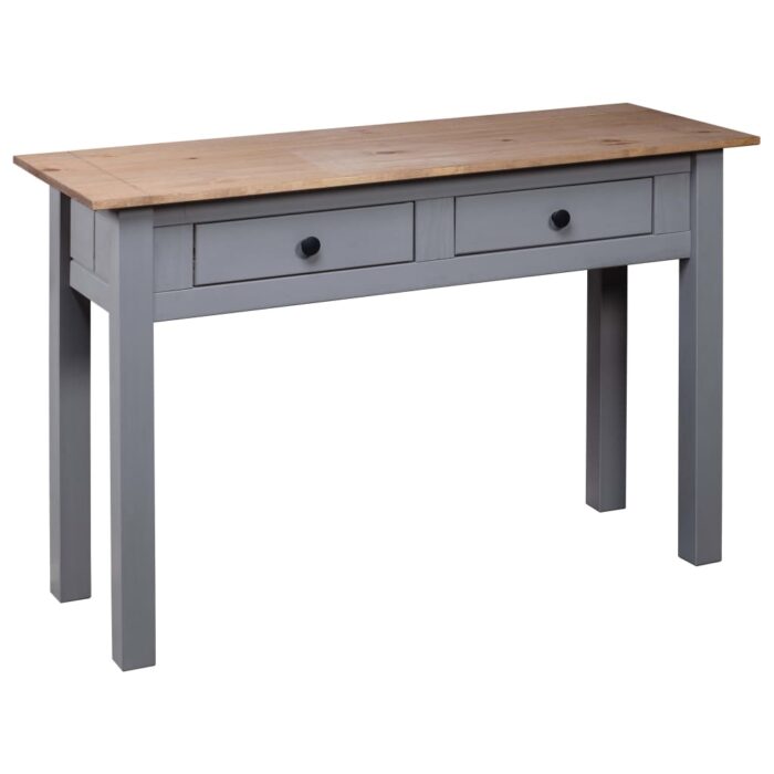 Table console Gris 110x40x72 cm Pin solide Gamme Panama – Image 3