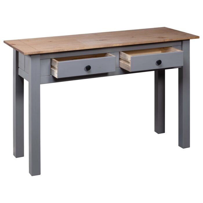 Table console Gris 110x40x72 cm Pin solide Gamme Panama – Image 5