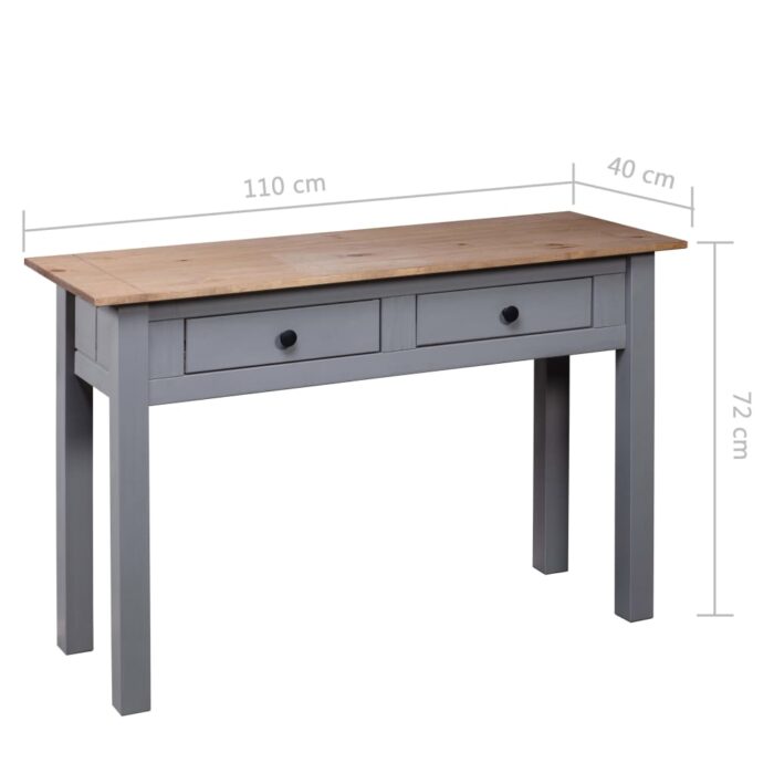 Table console Gris 110x40x72 cm Pin solide Gamme Panama – Image 8