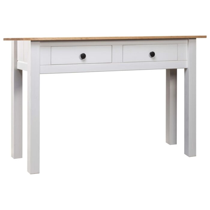 Table console Blanc 110x40x72 cm Pin solide Gamme Panama – Image 1