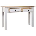 Table console Blanc 110x40x72 cm Pin solide Gamme Panama – Image 2