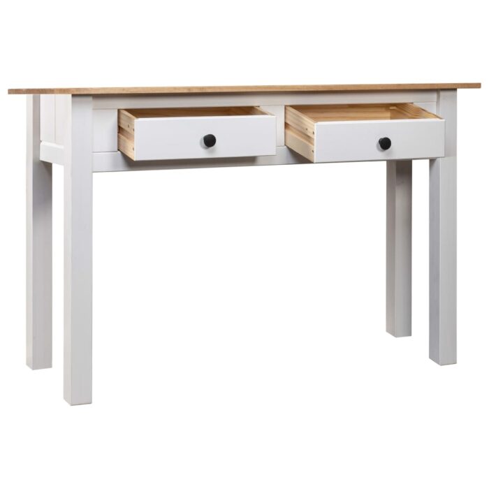 Table console Blanc 110x40x72 cm Pin solide Gamme Panama – Image 2