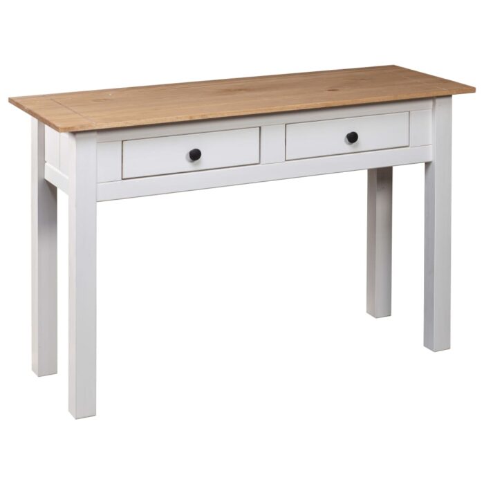 Table console Blanc 110x40x72 cm Pin solide Gamme Panama – Image 3
