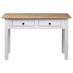 Table console Blanc 110x40x72 cm Pin solide Gamme Panama – Image 4