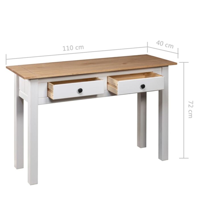 Table console Blanc 110x40x72 cm Pin solide Gamme Panama – Image 8