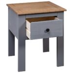 Table de chevet Gris 46x40x57 cm Pin Gamme Panama – Image 4