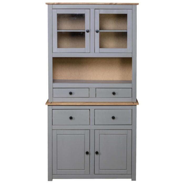 Buffet haut Gris 93x40,5x180 cm Pin Gamme Panama – Image 3