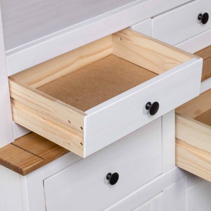 Buffet haut Blanc 93x40,5x180 cm Pin Gamme Panama – Image 2