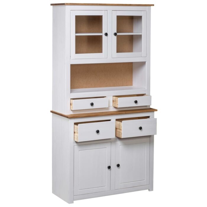 Buffet haut Blanc 93x40,5x180 cm Pin Gamme Panama – Image 3