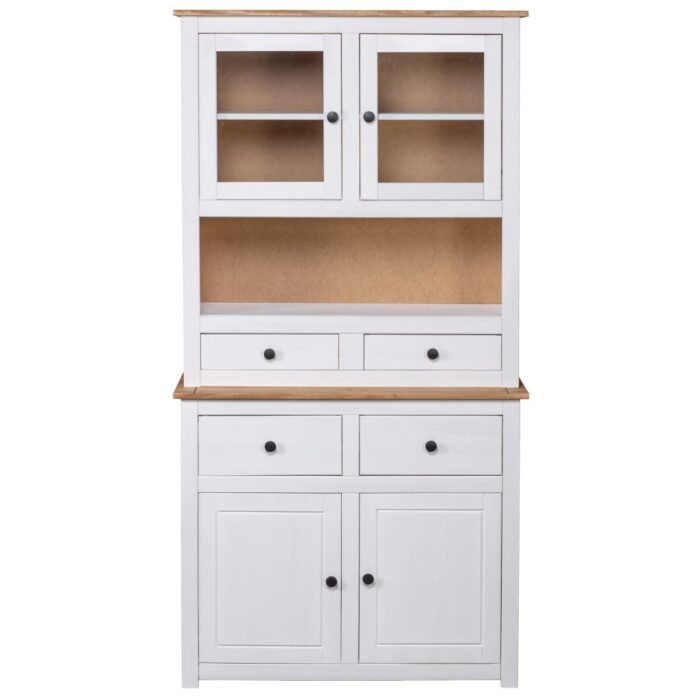 Buffet haut Blanc 93x40,5x180 cm Pin Gamme Panama – Image 4