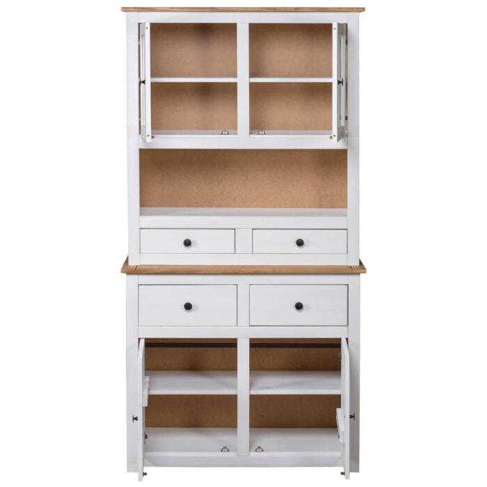 Buffet haut Blanc 93x40,5x180 cm Pin Gamme Panama – Image 5
