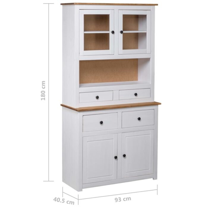 Buffet haut Blanc 93x40,5x180 cm Pin Gamme Panama – Image 6