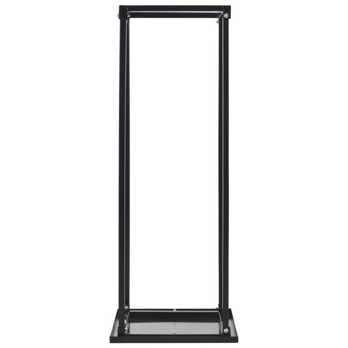 Portant de bois de chauffage avec base Noir 37x37x113 cm Acier – Image 2