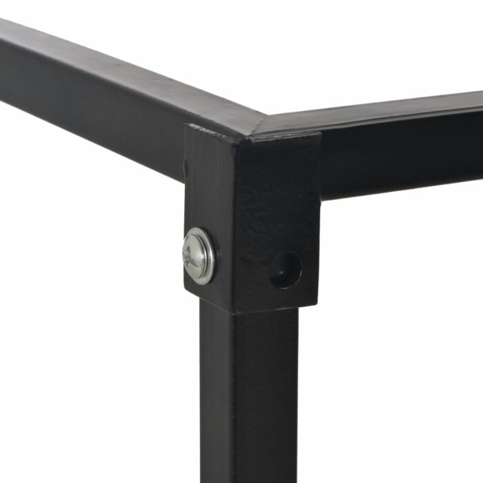 Portant de bois de chauffage avec base Noir 37x37x113 cm Acier – Image 3