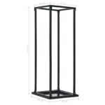 Portant de bois de chauffage avec base Noir 37x37x113 cm Acier – Image 5