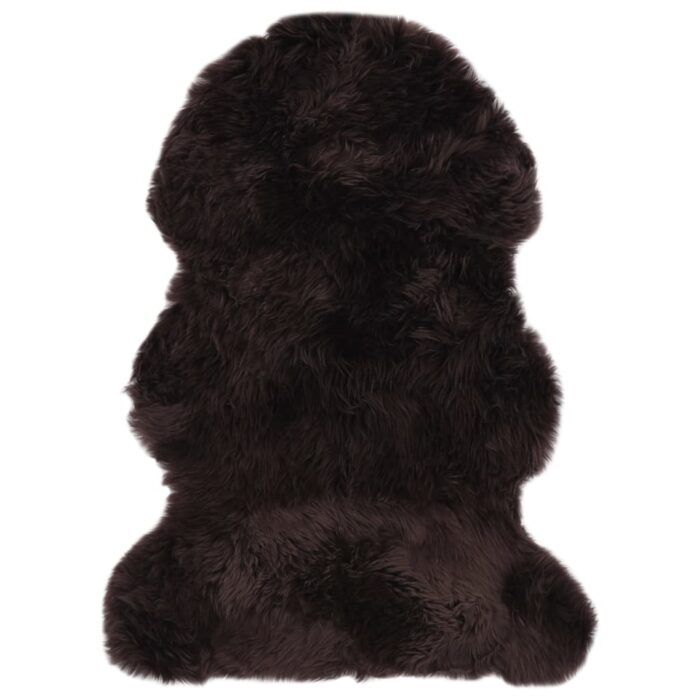 Tapis en peau de mouton 60 x 90 cm Marron – Image 1