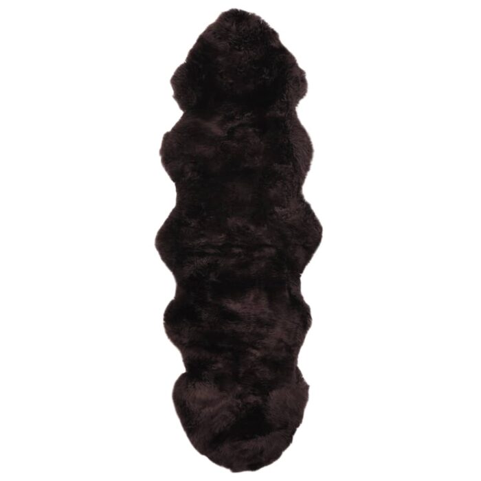 Tapis en peau de mouton 60 x 180 cm Marron – Image 1