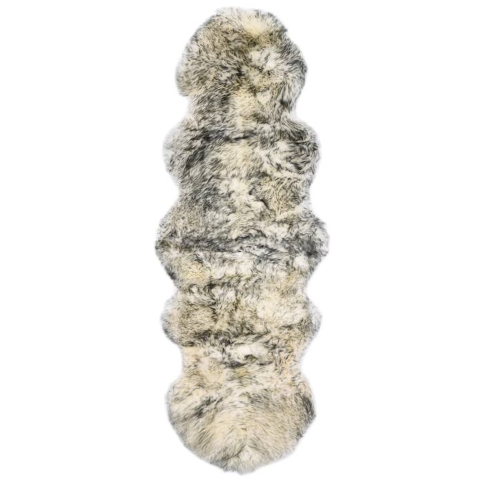 Tapis en peau de mouton 60 x 180 cm Mélange de gris foncé – Image 1