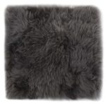 Coussins de chaise 2 pcs Gris clair 40x40 cm Mouton véritable – Image 2