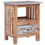 Table de chevet 41x30x50 cm bois d'acajou massif