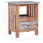 Table de chevet 41x30x50 cm bois d'acajou massif – Image 8