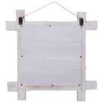 Miroir à bûches Blanc 70x70 cm Bois de récupération massif – Image 3