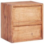 Table de chevet avec 3 tiroirs 35x25x35 cm bois d'acajou massif – Image 4