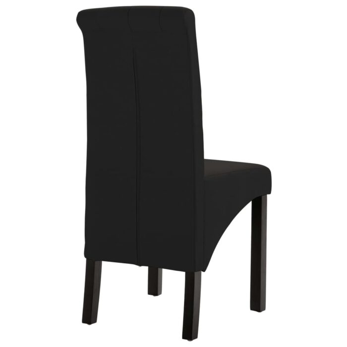 Chaises à manger lot de 4 noir tissu – Image 5
