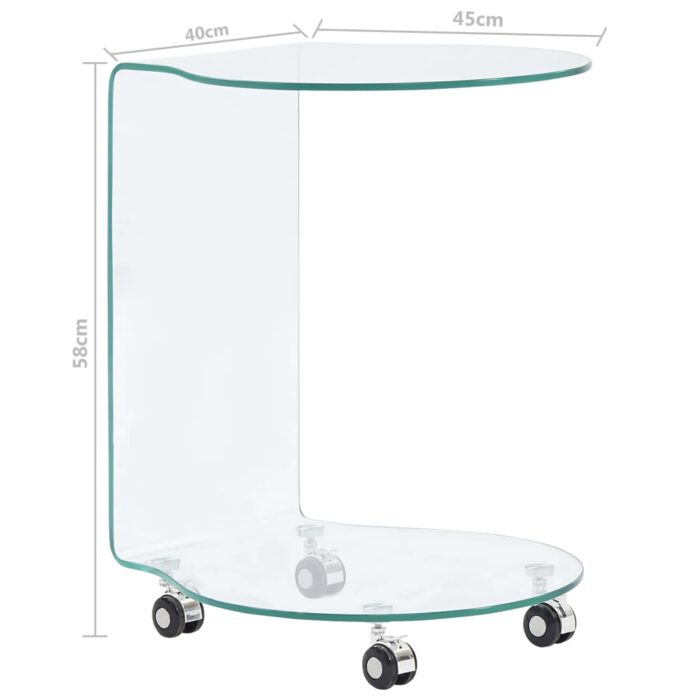 Table basse 45x40x58 cm Verre trempé – Image 4